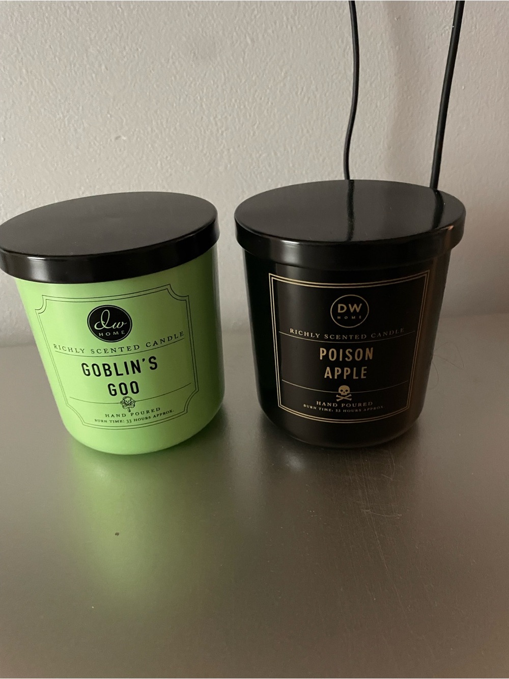 DW Home Goblin's Goo & Poison Apple Dual Candle Set - Green & Black